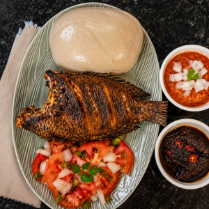 Banku with Tilapia