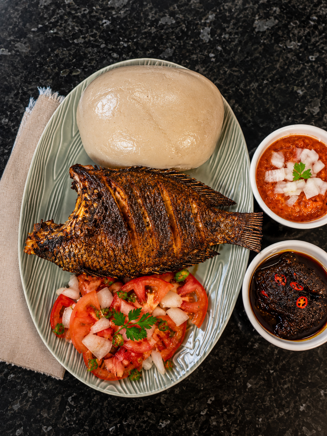 Banku with Tilapia