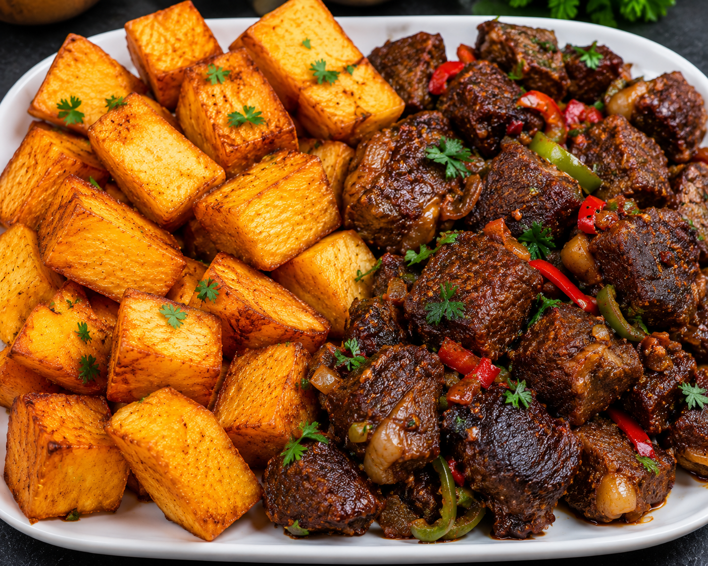 Golden Fried Yam & Peppered Protein - Image 2