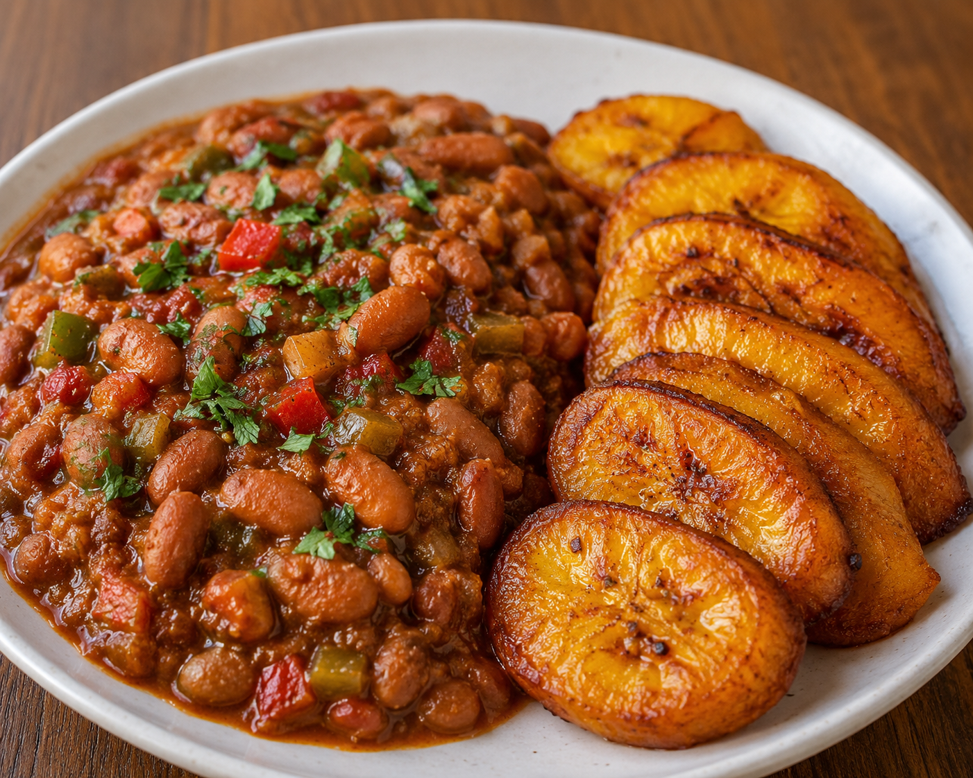 Savory Beans Stew & Sweet Plantain