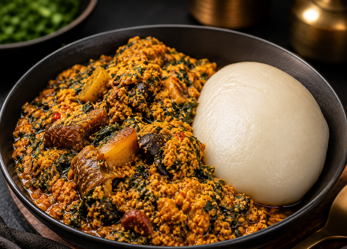 Egusi Soup with Pounded Yam