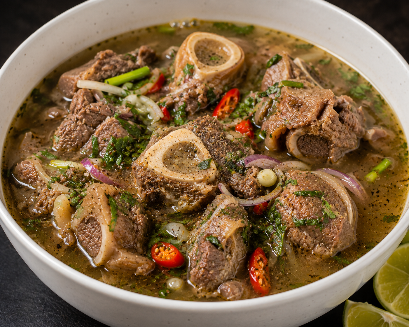 Goat Meat Pepper Soup (Asun-Spiced)
