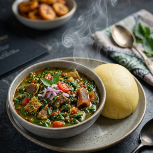 Vegetable Soup &  Eba